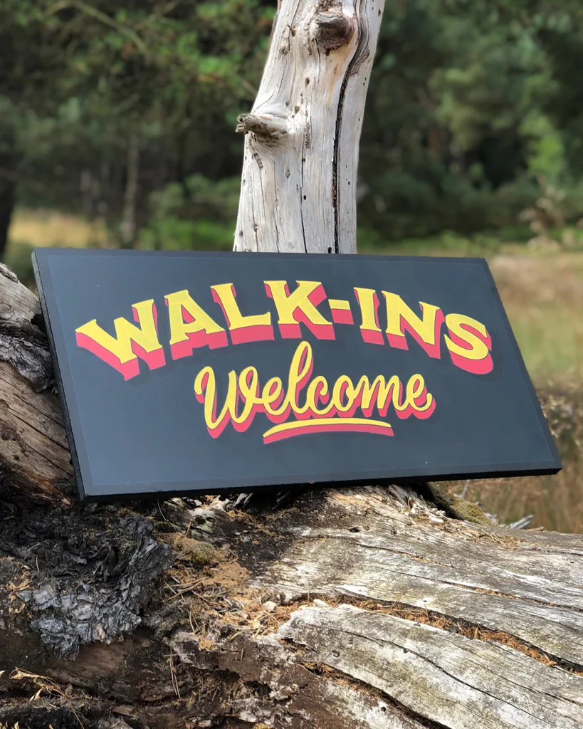 Walk-ins welcome signpainting, sign voor je shop