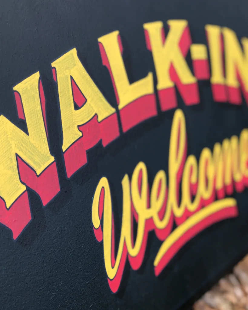 Walk-ins welcome signpainting, sign voor je shop